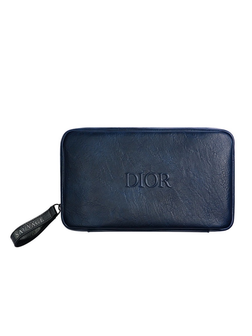 Dior Navy Leather Zip Pouch for Men